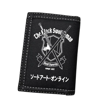 Кошельки с мультяшным рисунком Sword Art Онлайн, держатель для кредитных карт, кошелек с карманом для монет, Фотодержатель для студентов