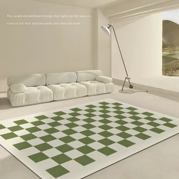 Шахматная доска, прикроватный ковер для спальни с эркером, Геометрические ковры для украшения гостиной, Роскошный гардероб для кабинета, нескользящий коврик