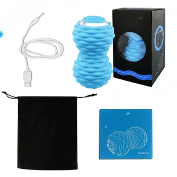 Электрический вибрирующий массажный мяч китайского производства, 4-скоростной массажный ролик для фитнес-йоги высокой интенсивности