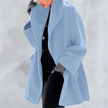 Флисовое женское зимнее шерстяное пальто на молнии, тренч, куртка, женское теплое тонкое длинное пальто, верхняя одежда