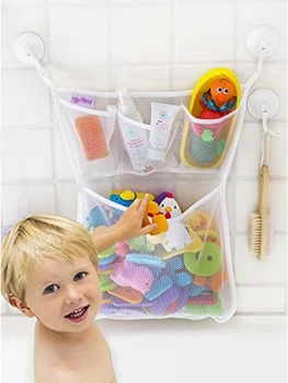 DHL 50 шт. Детская сетчатая корзина для хранения игрушек для детской ванны складная подвесная сумка-органайзер для ванной комнаты