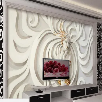 wellyu Пользовательские крупномасштабные фрески, рельефная трехмерная скульптура, красота, 3D стереофонический ТВ фон, обои для стен