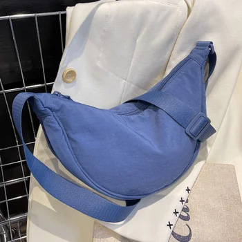 Модные женские бродяги, боковая сумка через плечо, нейлоновые плюс хлопчатобумажные сумки-мессенджеры 2023, женские дорожные сумки в корейском стиле большой емкости.
