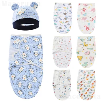 Хлопковая шапочка для новорожденных, детское одеяло, Постельные принадлежности, Мультяшный Милый Детский Спальный мешок для 0-6 месяцев, Детские аксессуары