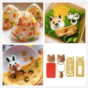 Силиконовая форма для рисовых шариков Cute Cat Bunny в японском стиле, инструменты для приготовления бенто, форма для риса Суши Нори, Кухонные гаджеты