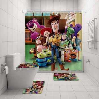 Disney Toy Story Базз Лайтер Занавеска для душа Ковер Крышка унитаза Коврик для ванной Набор ковриков для ванной Комнаты Рождественский подарок
