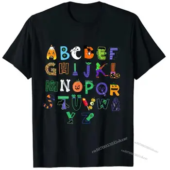 Костюм учителя азбуки на Хэллоуин, милая футболка с рисунком для детей