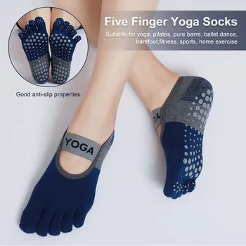 Новые хлопчатобумажные женские спортивные носки для йоги, нескользящие, для фитнеса, дышащие, для пилатеса, для танцев, спортивные носки до щиколоток, носки с раздельным носком