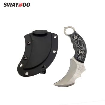 Swayboo Нож с фиксированным лезвием Mikata и ручкой из смолы, тактический нож для выживания в походе Scorpion из 420 стали