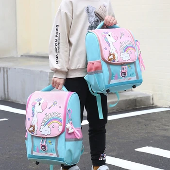 Милые рюкзаки с единорогом для девочек Для мальчиков и девочек 1-3 класса, Ортопедический Водонепроницаемый рюкзак для детского сада, Школьная сумка