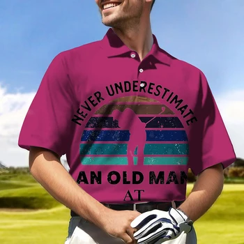 Летняя трендовая рубашка для гольфа, Модный Удобный Дышащий отворот, Повседневная, впитывающая Влагу, Повседневная Спортивная Многофункциональная рубашка Поло