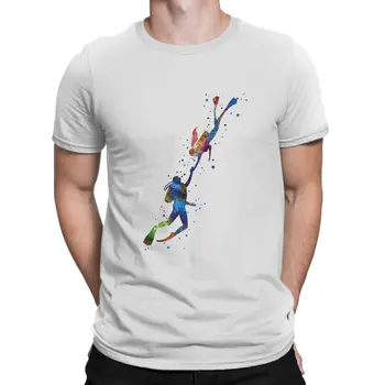 Водные виды спорта Футболка для пары с аквалангом, мужские топы, винтажная альтернативная летняя одежда, футболка из полиэстера Fibre Harajuku
