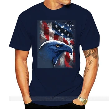 Американский Белоголовый Орел Футболка с длинным рукавом Американский флаг 4 июля Патриотическая Футболка унисекс мужская женская футболка