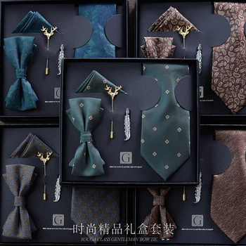 Набор подарочных коробок для галстуков для мужчин, деловой формальный галстук-бабочка в стиле ретро, модный вариант подарка на день рождения, повседневный для отправки мальчикам.