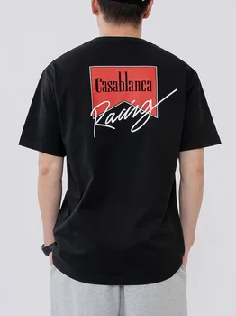 2023 Casablanca Мужчины Женщины 1: 1 Уличная Мода С Коротким Рукавом Лучшего Качества Футболка Топ Тройники Высококачественная Повседневная Футболка