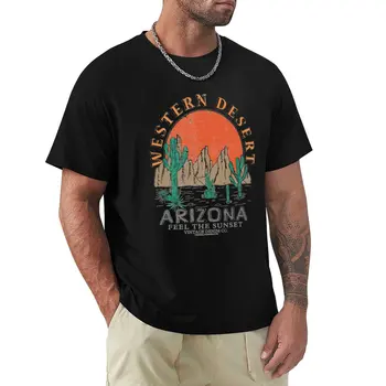 Футболка Arizona feel the sunset, западная пустыня, одежда хиппи, футболка с графикой, мужская футболка