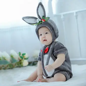 Милый комплект одежды, дышащий детский костюм, Мягкая праздничная одежда для девочек в Год кролика