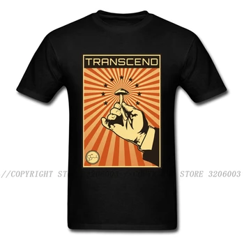 Transcend 2018 Забавная мужская черная футболка с винтажным принтом плаката, мужские футболки с рисунком руки и гриба Оптом