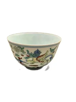 Антикварная фарфоровая чашка MingDynasty (Чэнхуа), морской дракон, ручная роспись, коллекция и украшения, бесплатная доставка