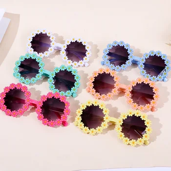 Летние солнцезащитные очки для маленьких девочек с цветочной защитой от солнца Детские очки Детские солнцезащитные очки для мальчиков Аксессуары Реквизит для детской фотосъемки
