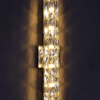 Современный роскошный светодиодный светильник K9 Crystal Wall Light Настенный светильник для гостиной KTV Освещение коридора и лестницы в отеле Прикроватная тумбочка для спальни Декоративная