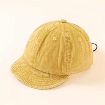 Летняя хлопковая детская бейсболка Винтажная Выстиранная Джинсовая Солнцезащитная шляпа Для мальчиков и девочек С регулируемым козырьком