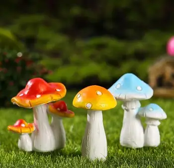 3 шт./компл. миниатюры грибов, декор столешницы из смолы, красочные имитационные фигурки грибов Для украшения домашнего сада