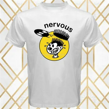 Логотип музыкального продюсерского дома Nervous Records, мужская белая футболка, размер S - 3Xl, толстовка, футболка, мужская летняя футболка
