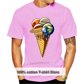 Футболка с изображением планет мороженого, Космическая футболка, Научные футболки, футболки-гики, мужские Детские футболки свободного размера