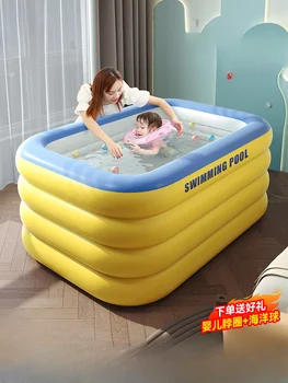 Детский надувной бассейн, дом для младенцев, ведерко для купания младенцев, семейная ванна, крытый бассейн для новорожденных