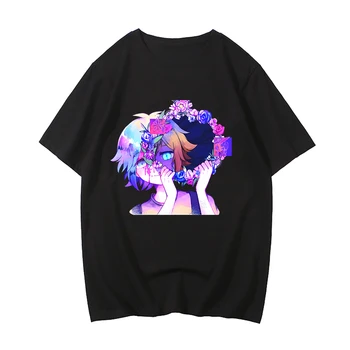 Анимационная футболка Omori, закрывающая верх, Мужской Женский эстетичный уличный костюм с принтом, футболка Ulzzang, футболка Tumblr Omori, футболка