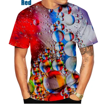 2023 Футболка цвета радужного пузыря, летняя мужская 3D футболка, повседневная футболка с коротким рукавом
