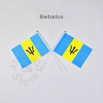 Барбадос 14 * 21 см 10 штук флаговый баннер, машущий рукой флаг Флаг Барбадоса для встречи, парада, вечеринки.Подвешивание, украшение