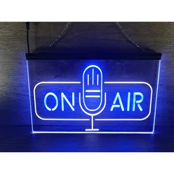 Двухцветная светодиодная неоновая вывеска On Air Speaker Studio