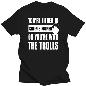 Чарли Шин Мужская футболка с троллями, Черная рокабилия