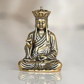 Чистая медь Земная Сокровищница Король Статуя Будды Бодхисаттвы украшения медный литой Будда украшения для домашнего творчества Танский монах Танг Санза