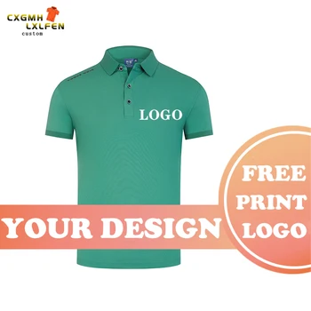 5-цветная рубашка-поло на заказ, летняя новинка унисекс, трехмерный лацкан с коротким рукавом, текст бренда DIY