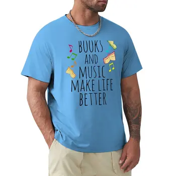 книги и музыка делают жизнь лучше # 2 Футболка эстетическая одежда аниме одежда негабаритная футболка одежда для мужчин