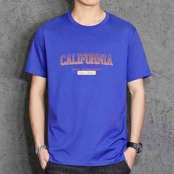 Мужская одежда Los Angeles California Gold Coast, Хлопковая футболка Harajuku, Популярные Повседневные Футболки, Модные Качественные Мужские футболки
