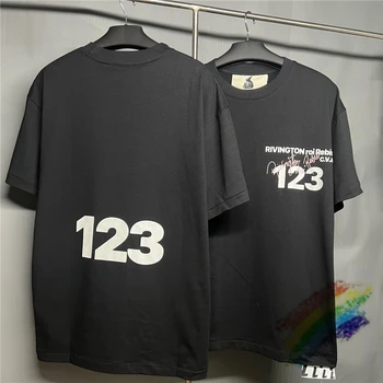 Черная футболка RRR-123 для мужчин и женщин 1: 1 Топовая версия RRR 123 Повседневная футболка в летнем стиле, футболки