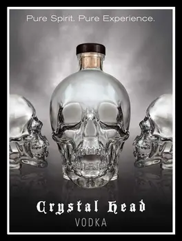 Водка Crystal Head, ретро металлическая вывеска / Настенная табличка в винтажном стиле / Подарок для бара