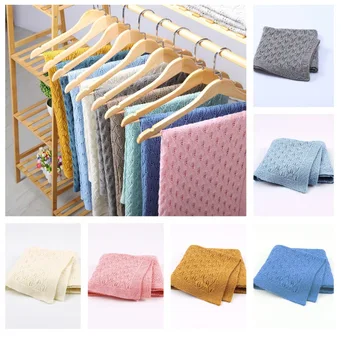 Детское одеяло для новорожденных, Вязаное пеленание, Муслиновая обертка, детское мягкое одеяло для пеленания, Хлопчатобумажные одеяла, покрывало, комплект постельных принадлежностей
