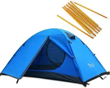 Сезон 2 Легкая туристическая палатка для 3 человек, Ветрозащитная походная палатка, тент, семейная палатка, две двери, двухслойный алюминиевый каркас.