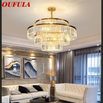 Люстра Hongcui Золотая Роскошная Подвесная лампа Постмодернистский светодиодный светильник для дома, гостиной, столовой