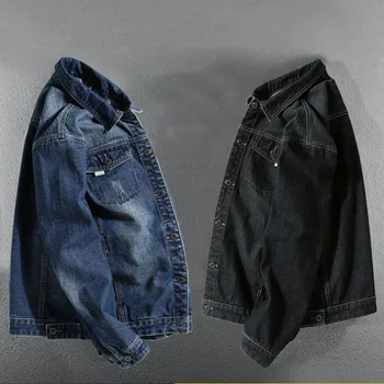 Весна и лето 2023, Новая джинсовая куртка из выстиранной ткани, мужская корейская версия, свободная универсальная одежда, японская куртка в стиле ретро.