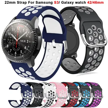 22 мм силиконовый ремешок для Samsung Gear S3 Classic Frontier, ремешок для Samsung Galaxy Watch, 46 мм браслет