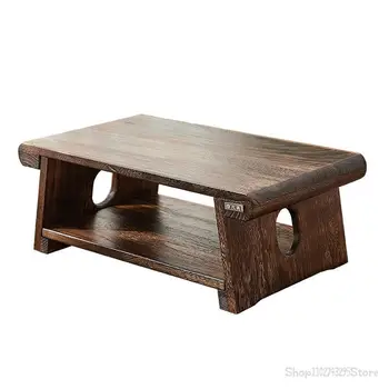 Павловния Деревянный журнальный столик в японском стиле Антикварная мебель Маленький Переносной столик-татами с низким окном для завтрака