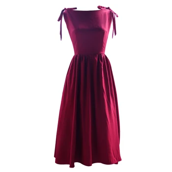 Женское летнее модное повседневное платье размера плюс 3XS-10XL, красное вино, ретро Винтажное красное вино, длинное платье на бретелях трапециевидной формы