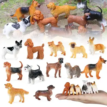Познавательная Развивающая игрушка Микроландшафт Для раннего обучения Реалистичные модели собак Овчарка Тедди Корги Фигурки домашних щенков