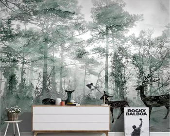Обои на заказ beibehang 3D фреска Nordic forest elk dream мраморная стена для телевизора на заднем плане гостиная декоративная фреска для спальни